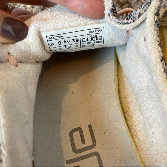 Hey Dude Wendy Sox Women's Shoes Light Pink Canvas Lace Up Comfort Size 8 - Picture 4 of 5